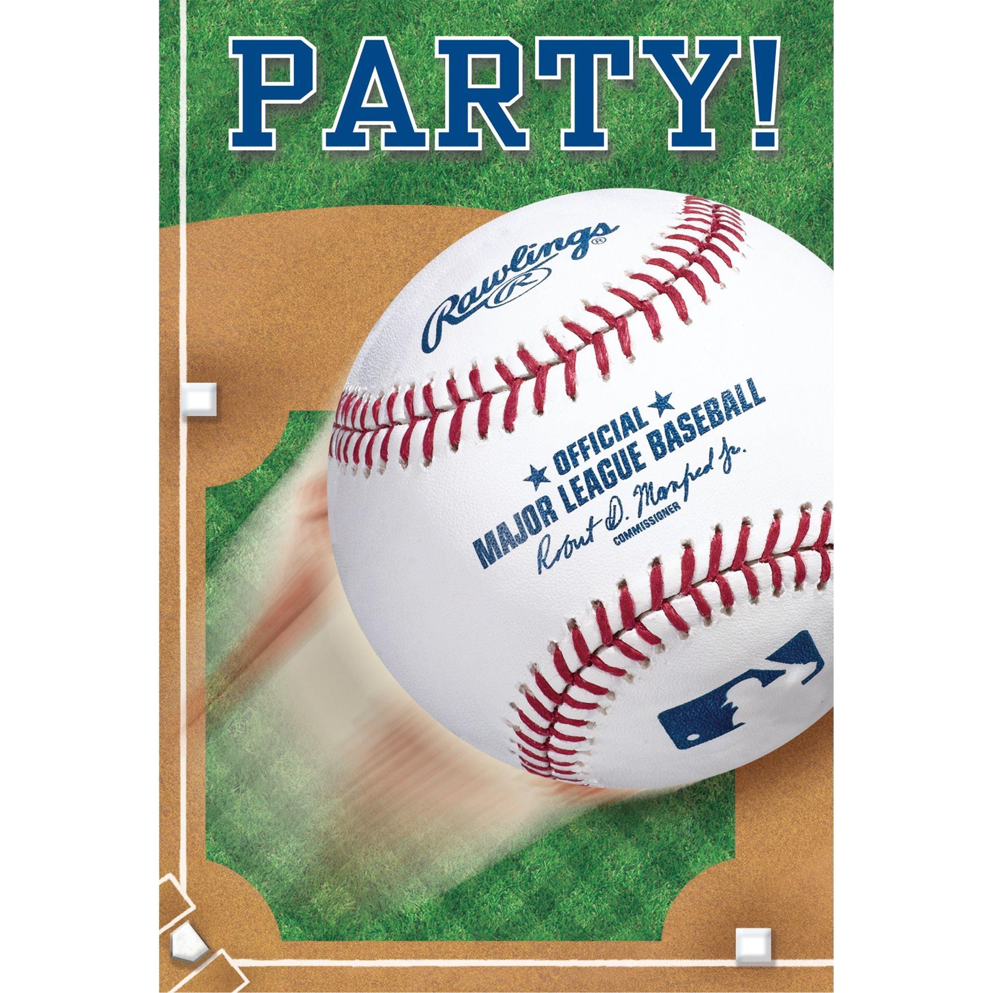 MLB Baseball Invitations, 8ct